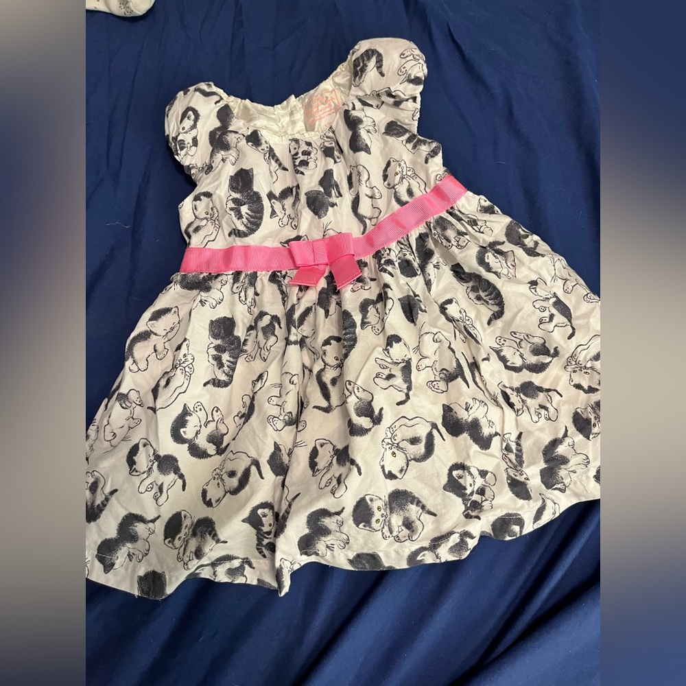 Adorable Pink and Gray Kids Dress
